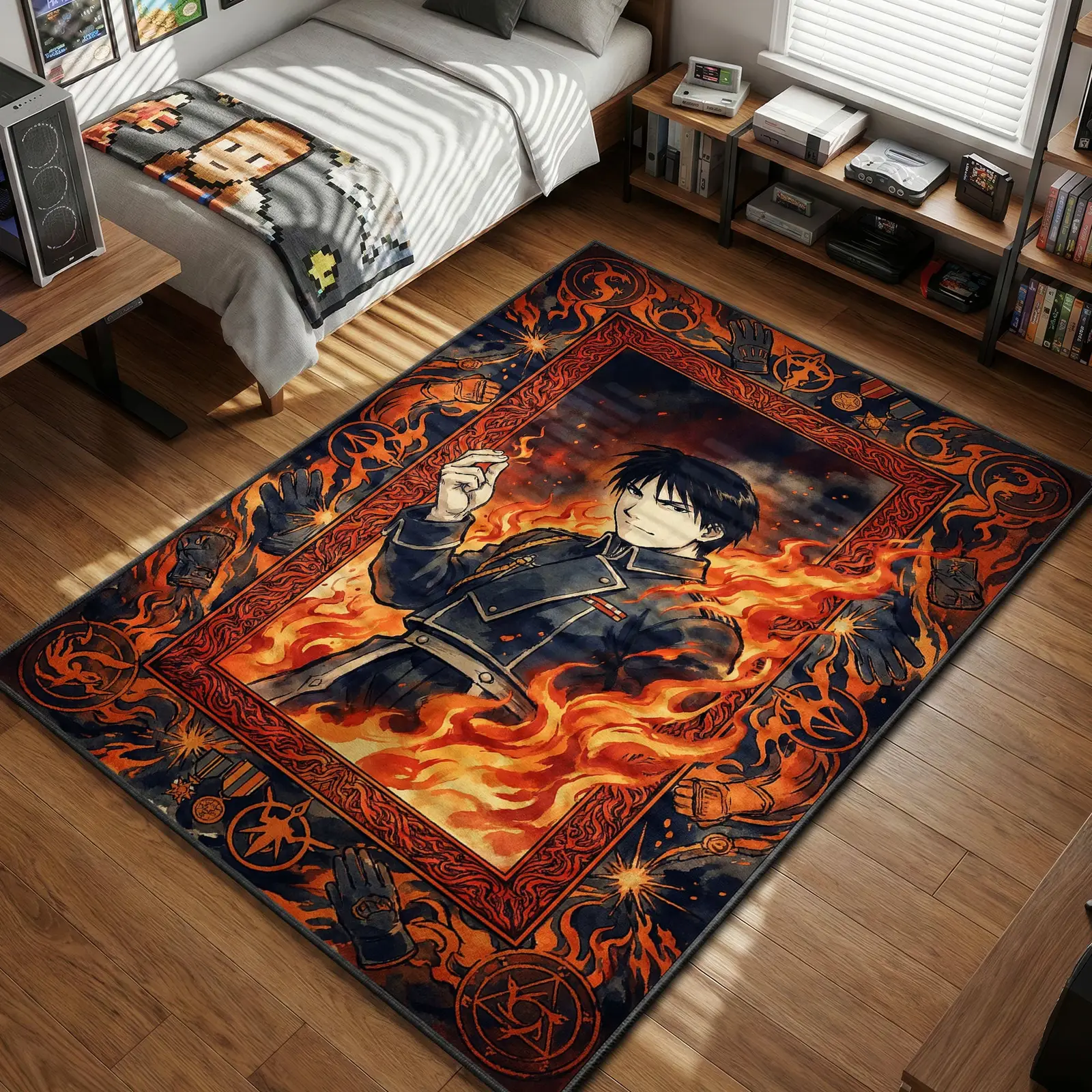 Roy Mustang Flame Alchemist Rug - Fullmetal Alchemist Chair Mat