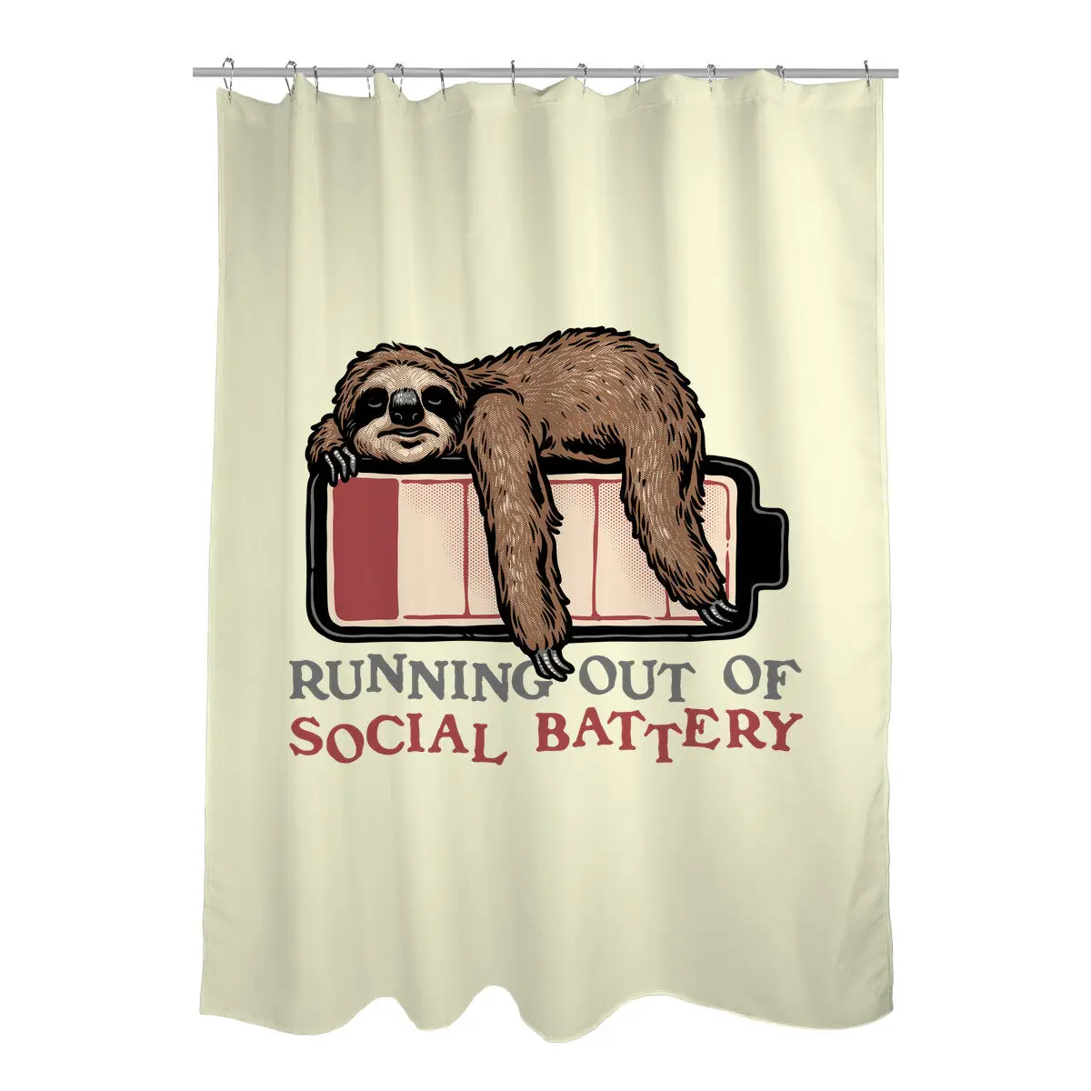 Running Out Of Social Battery Shower Curtains