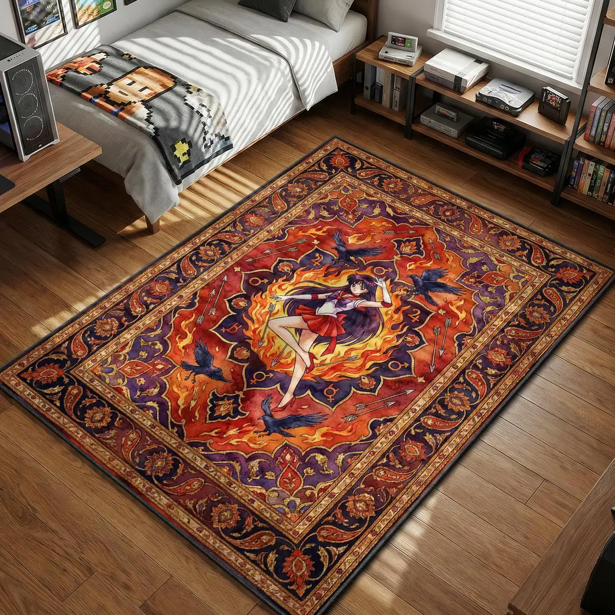 Sailor Mars Sacred Fire Rug - Sailor Moon Chair Mat