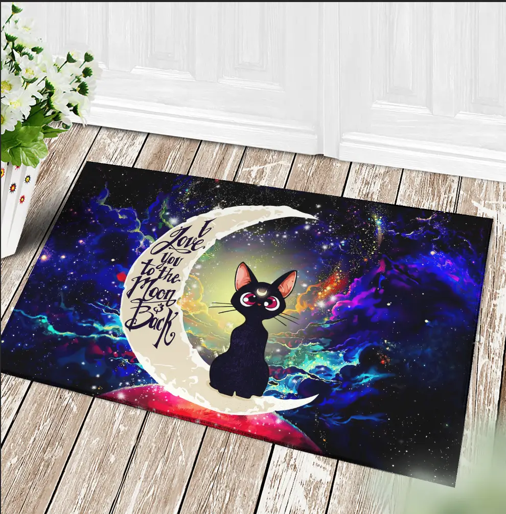 Sailor Moon Cat Moon And Back Anime Door Mat