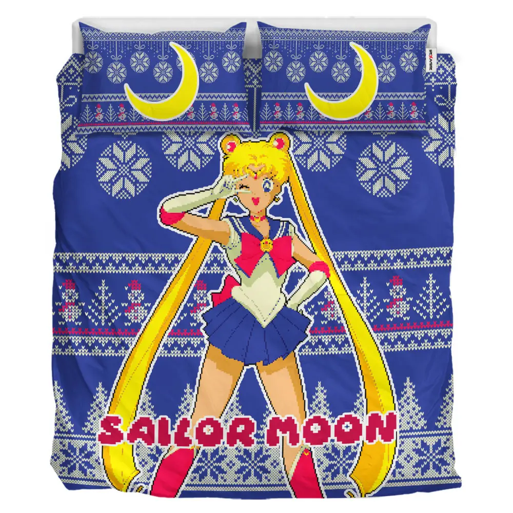Sailor Moon Xmas Polyester Duvet Cover Set