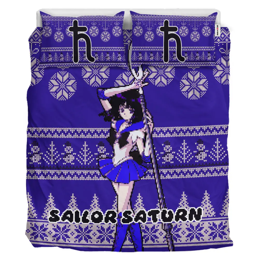 Sailor Saturn Xmas Polyester Duvet Cover Set