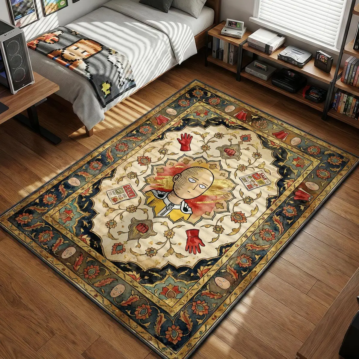 Saitama Supermarket Sale Rug - One Punch Man Chair Mat