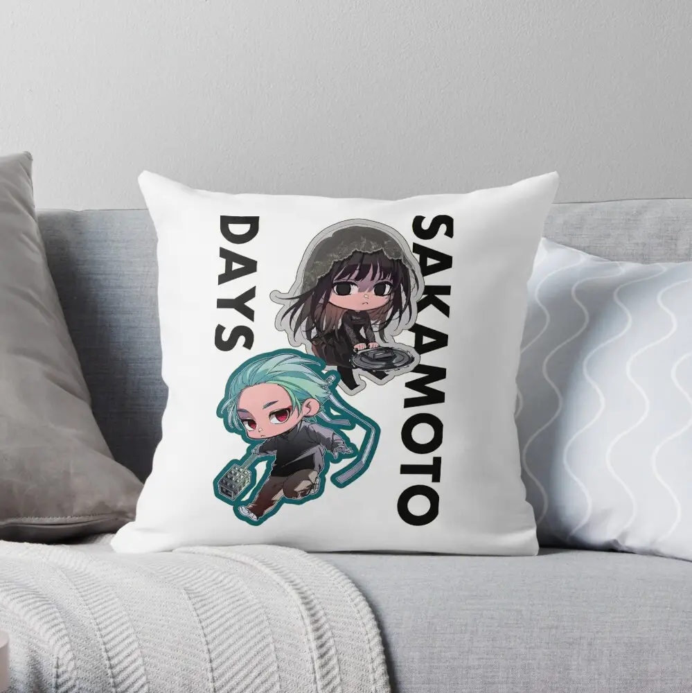 Sakamoto Days Chibi CoupleThrow Pillow
