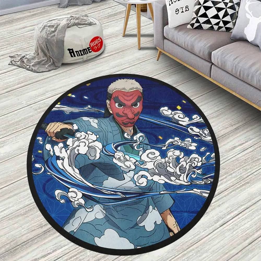 Sakonji Urokodaki Skid-Proof Round Rug