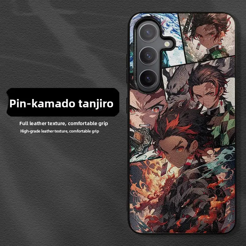 Samsung Demon Slayer Leather Texture Samsung Phone Case