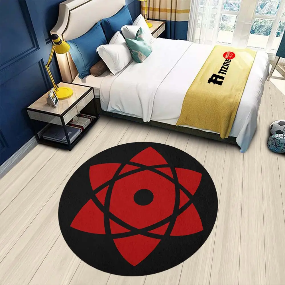 Sasuke Mangekyou Round Rug Custom Anime Circle Carpet