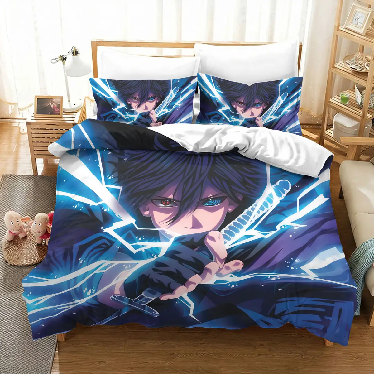 Sasuke Uchiha Lightning Chidori Anime Bedding Set