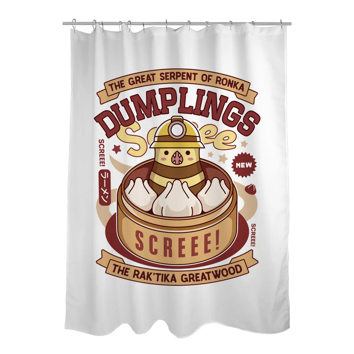 Serpent Of Ronka Dumplings Shower Curtains