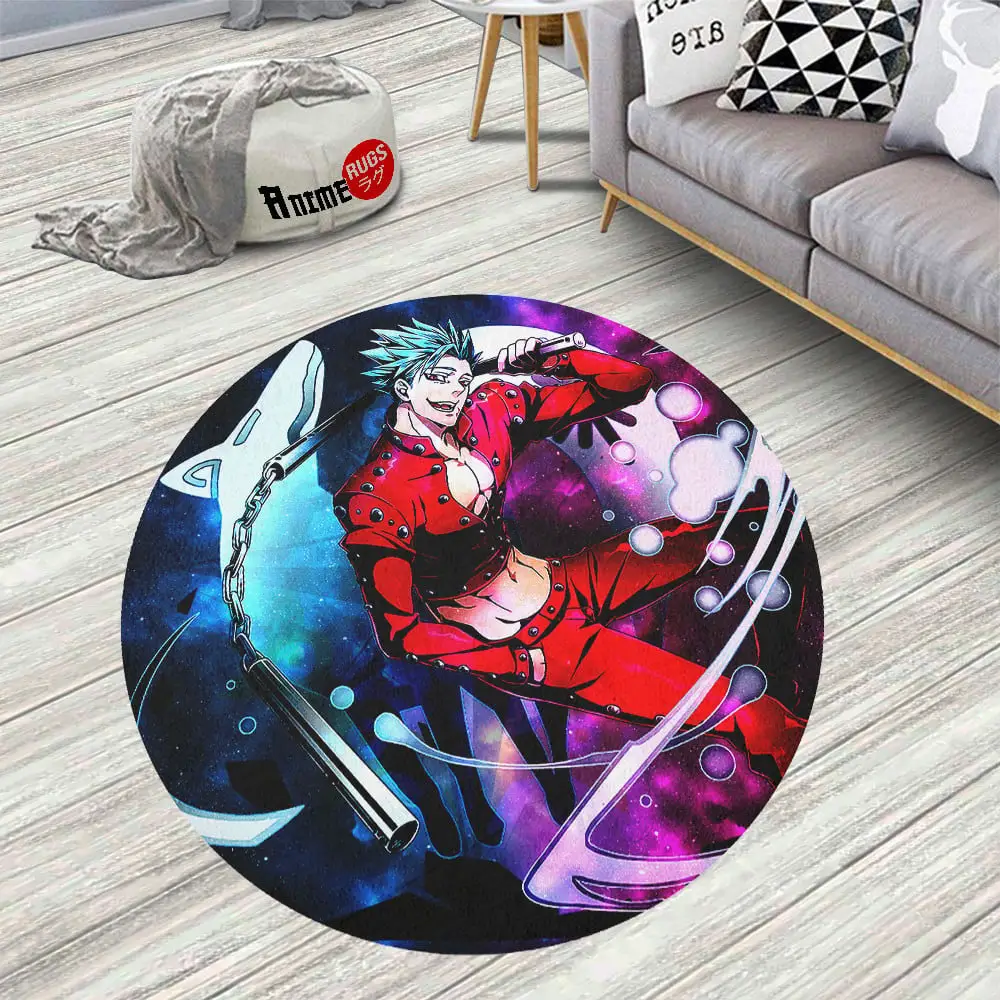 Seven Deadly Sins Symbols Ban Skid-Proof Round Rug