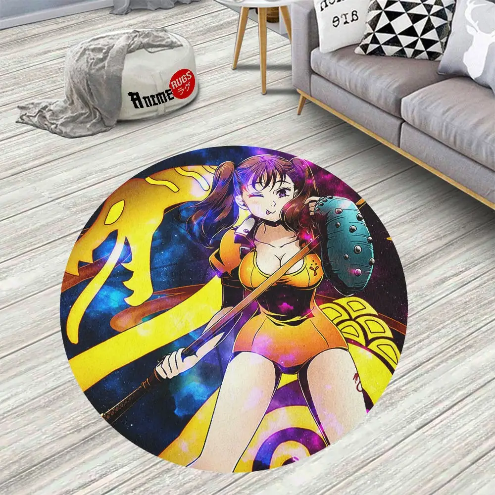 Seven Deadly Sins Symbols Diane Skid-Proof Round Rug