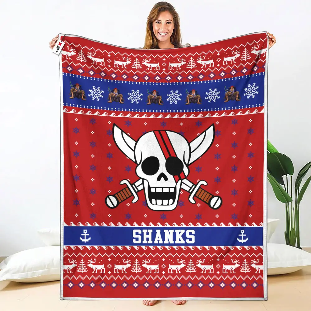 Shanks Blanket Ugly Christmas Symbol Anime