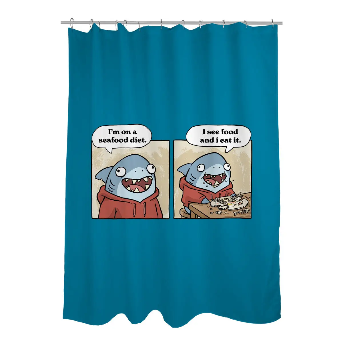 Shark Seafood Diet Shower Curtains