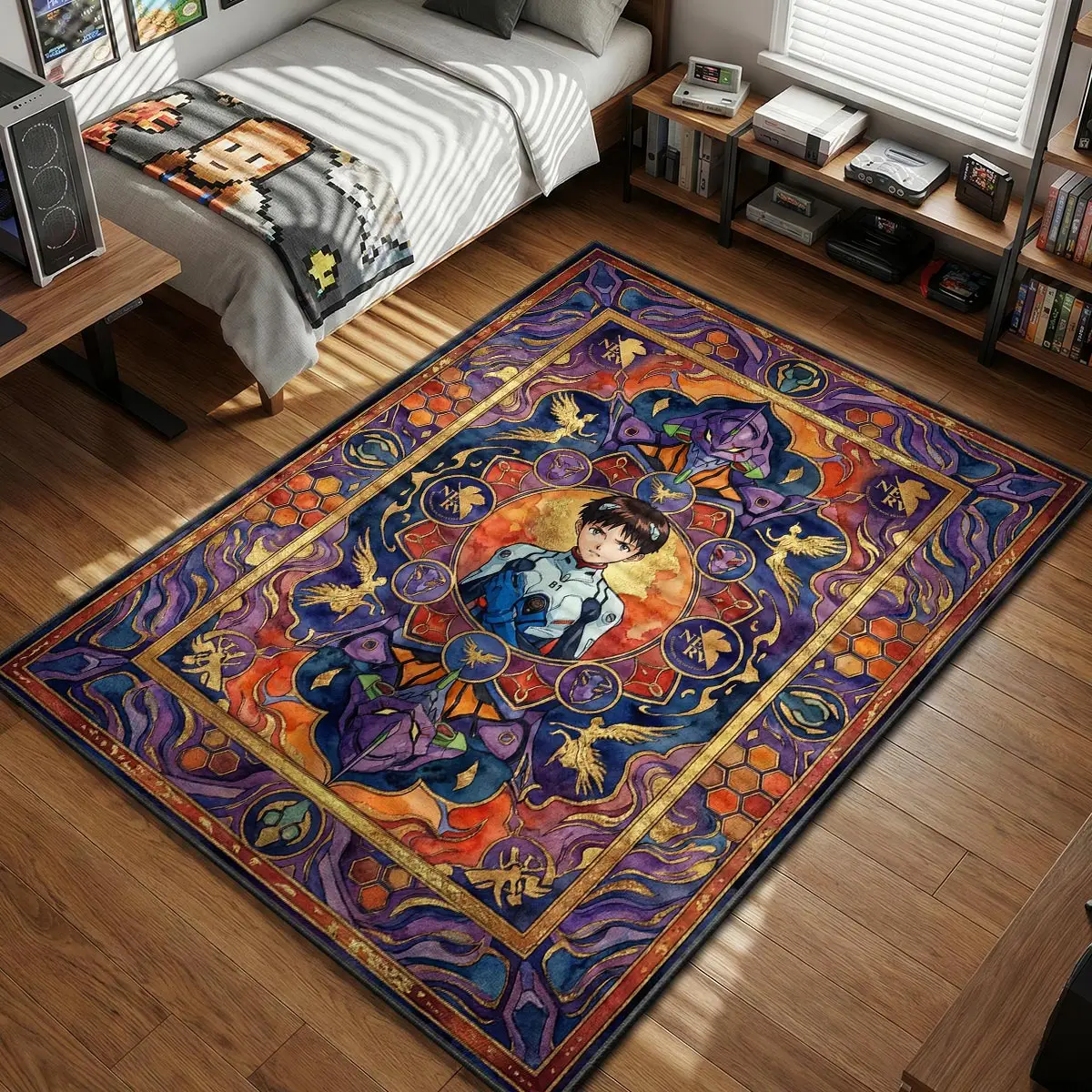 Shinji Ikari Pilot Portrait Rug - Evangelion Chair Mat