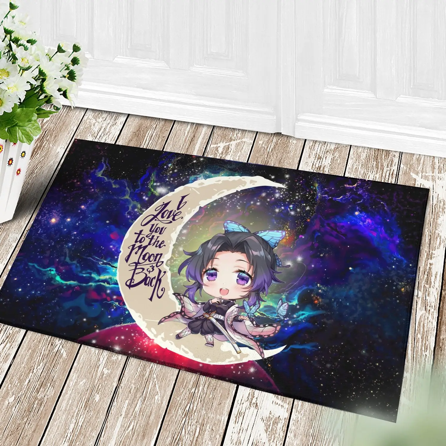 Shinobu demon slayer Love You To The Moon Back Doormat Home Decor