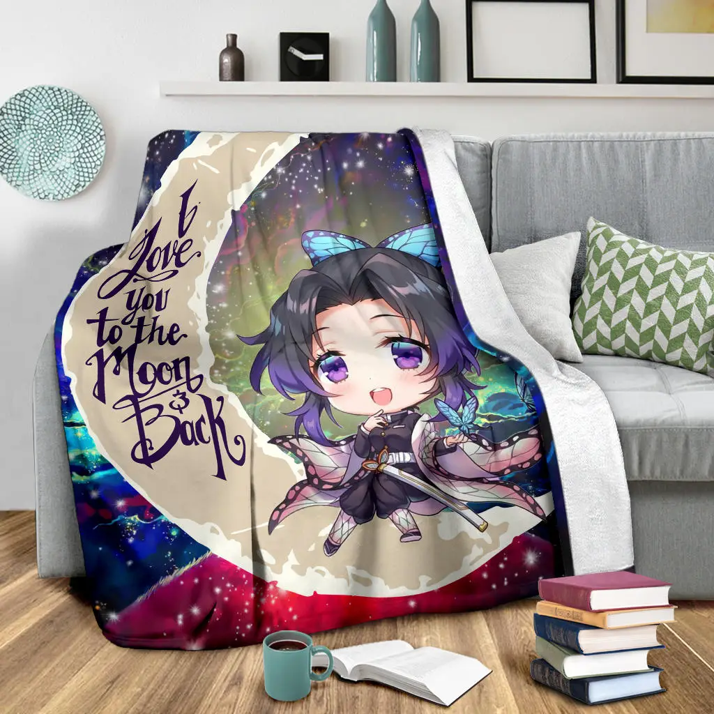 Shinobu demon slayer Love You To The Moon Galaxy Blanket