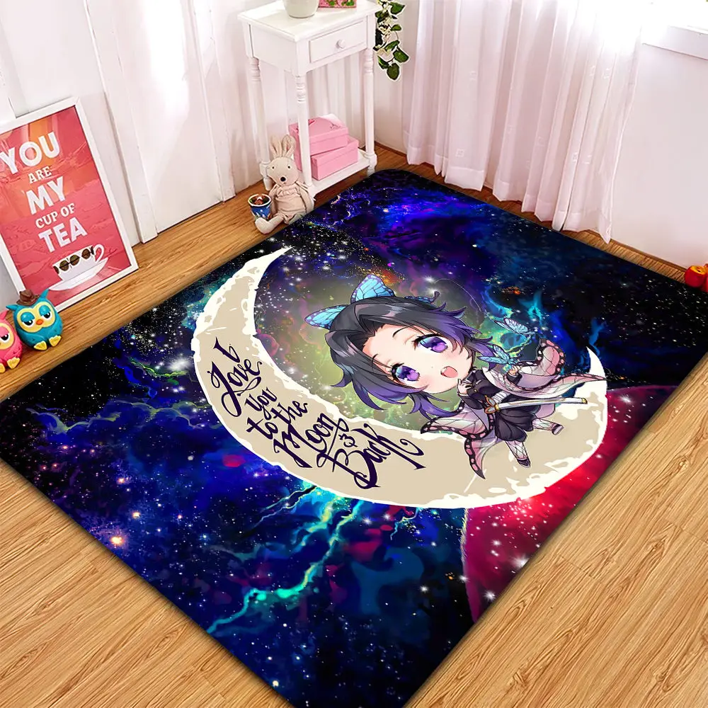 Shinobu demon slayer Love You To The Moon Rectangular Area Rug