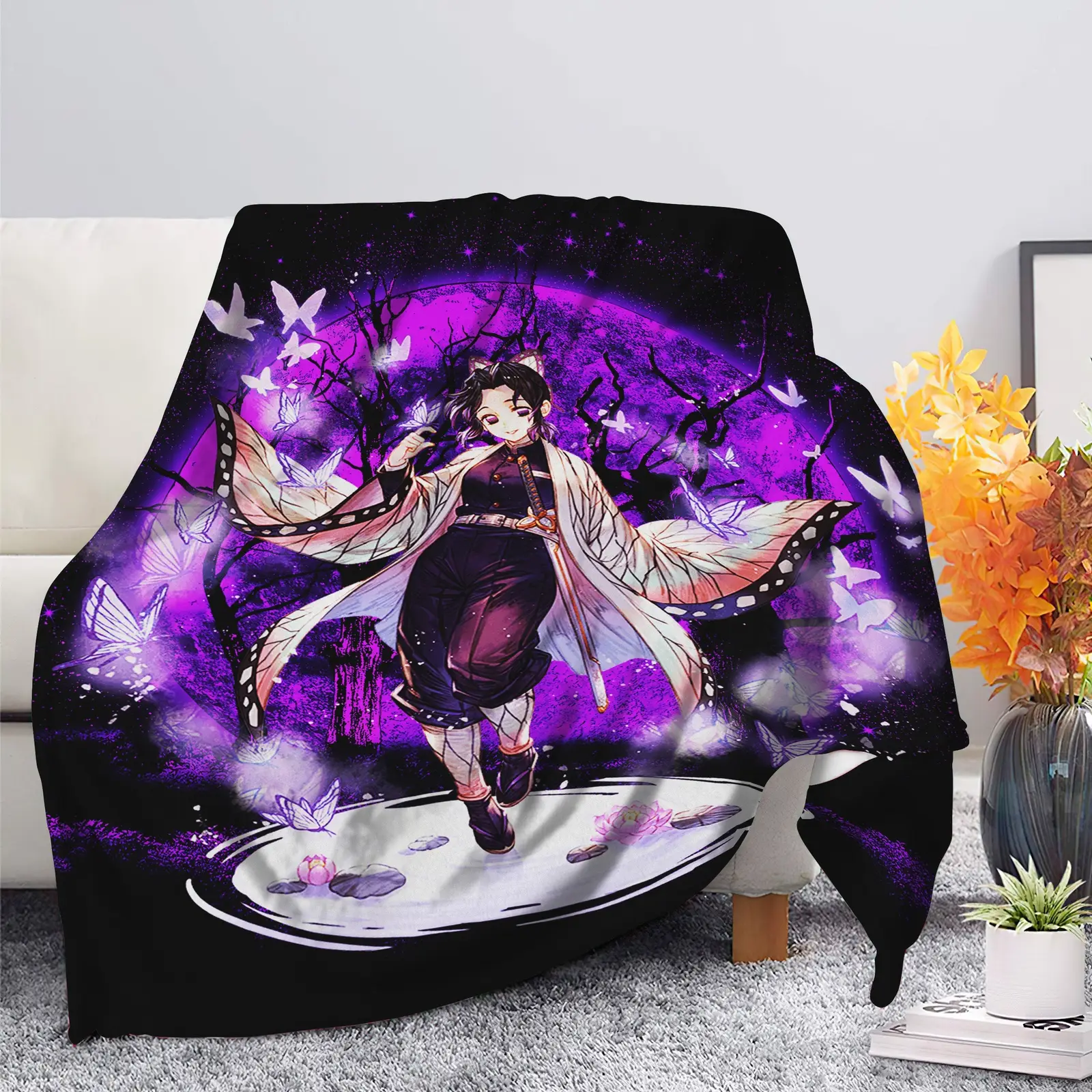 Shinobu Demon Slayer Moonlight Blanket