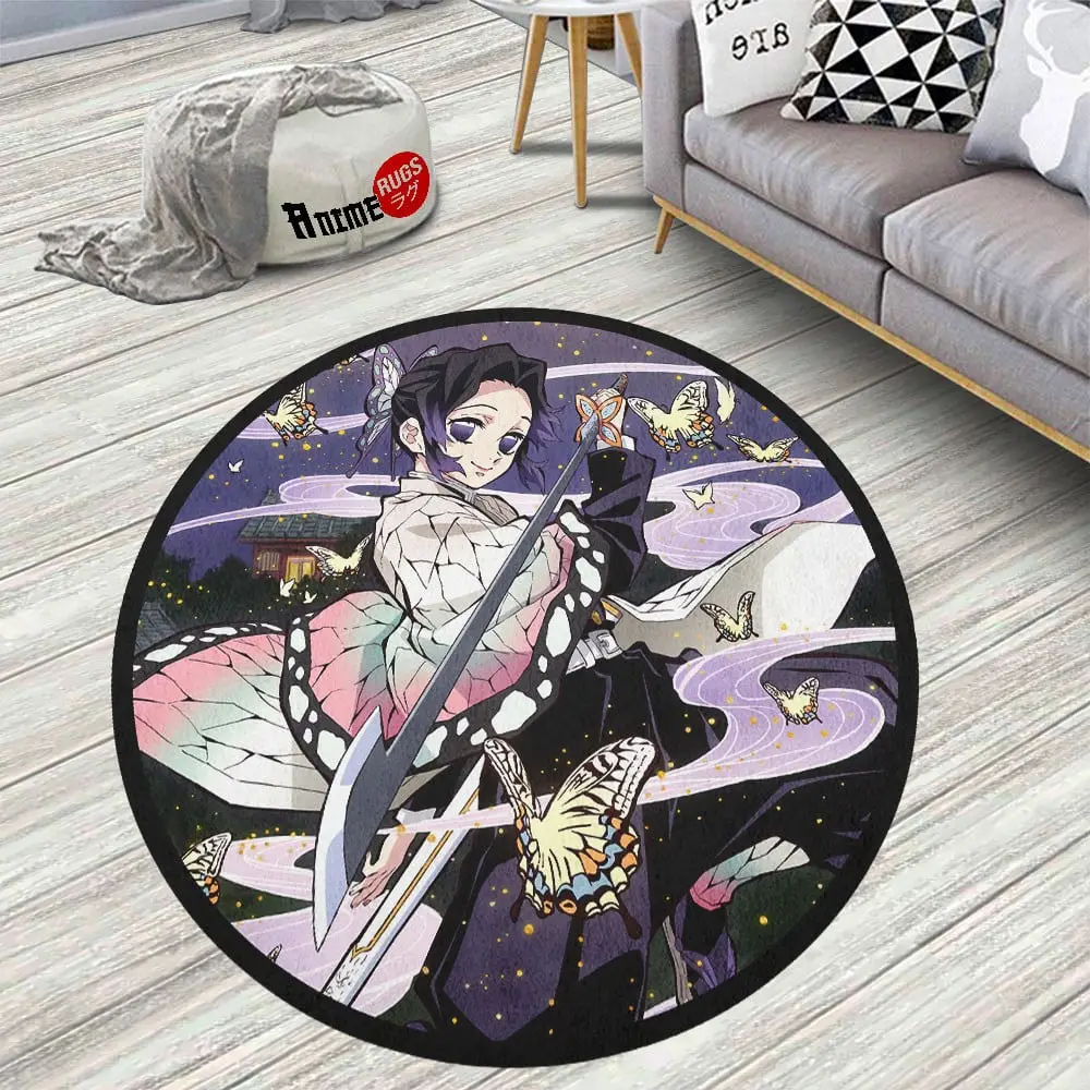 Shinobu Kocho Skid-Proof Round Rug