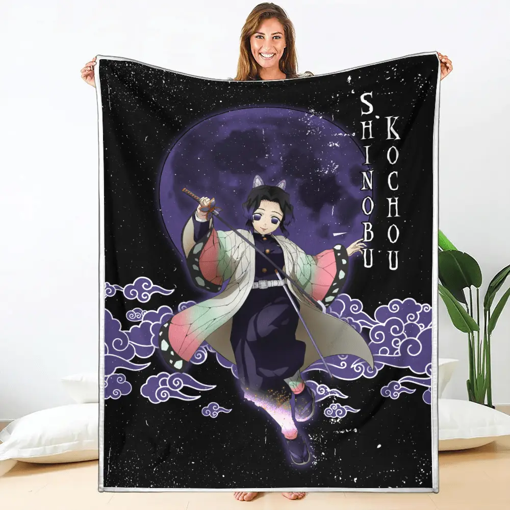 Shinobu Kochou Blanket Custom Moon Style Anime