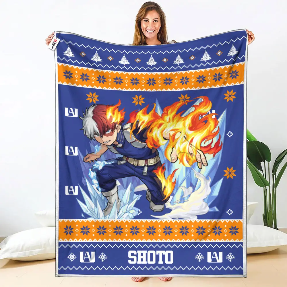Shoto Todoroki Blanket Ugly Christmas My Hero Academia Anime