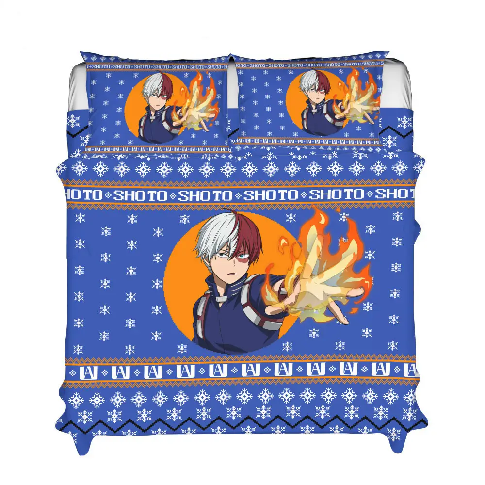 Shoto Todoroki Xmas Polyester Duvet Cover Set