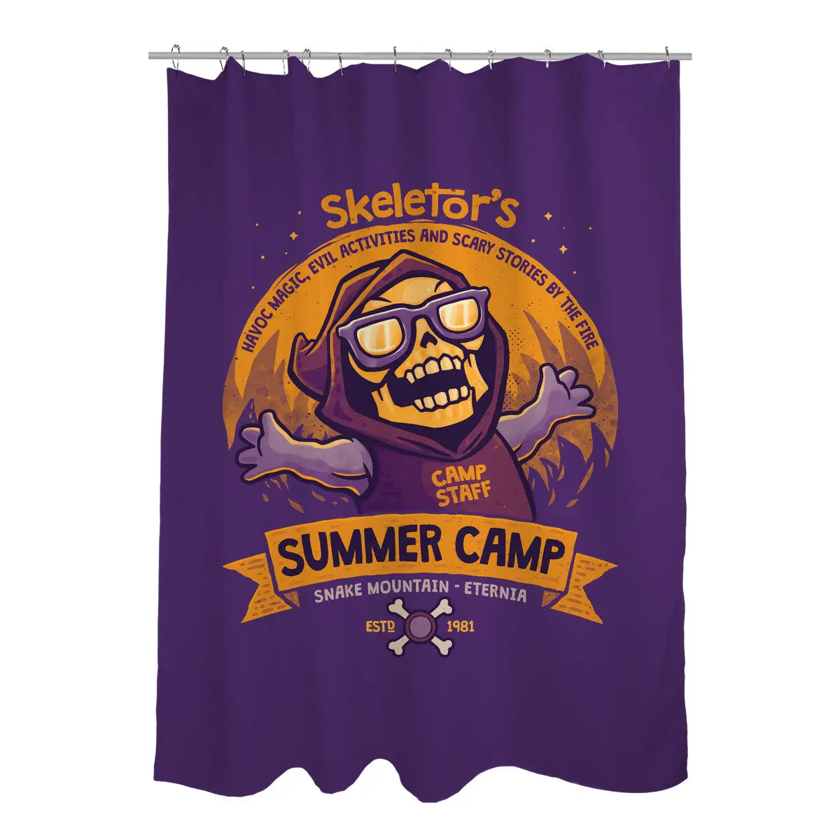 Skeletor Summer Camp Shower Curtains
