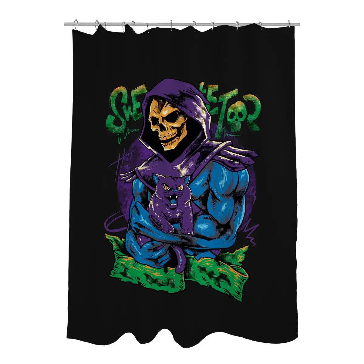 Skull Love Cat Shower Curtains