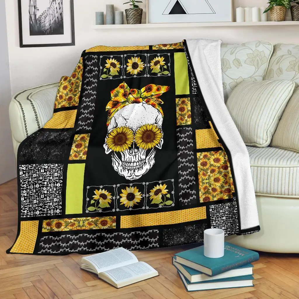 Skull Sunflower Blanket