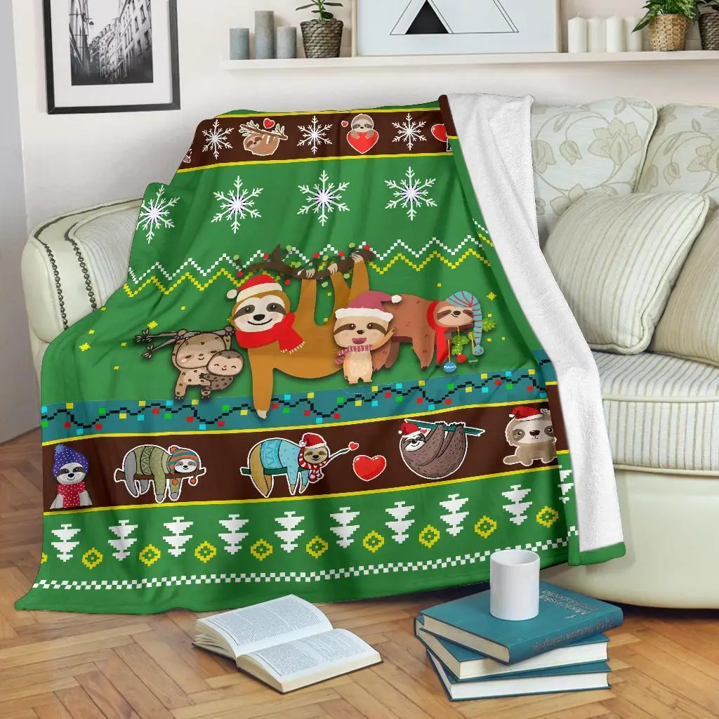 Sloth Christmas Blanket Amazing Gift Idea
