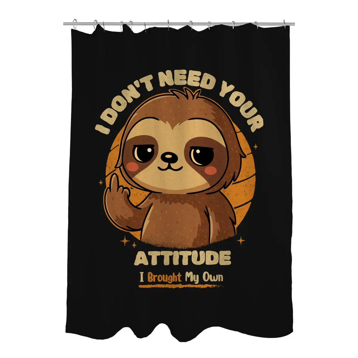 Sloth With Attitude Shower Curtains