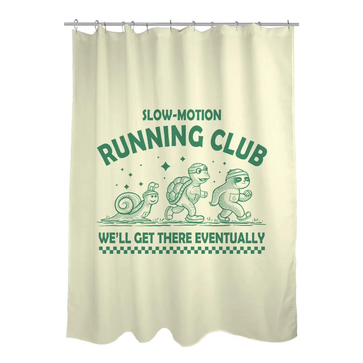 Slow Motion Running Club Shower Curtains