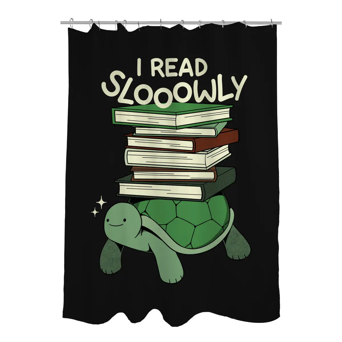 Slow Reader Turtle Books Shower Curtains