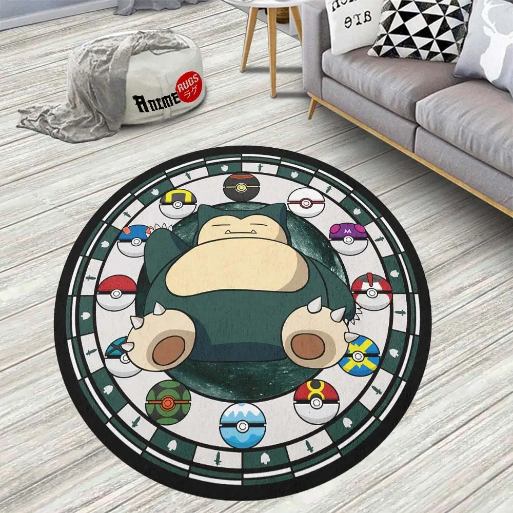Snorlax Round Rug Custom Anime Room Mats