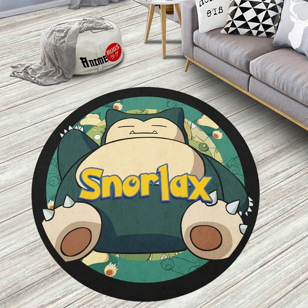 Snorlax Skid-Proof Round Rug