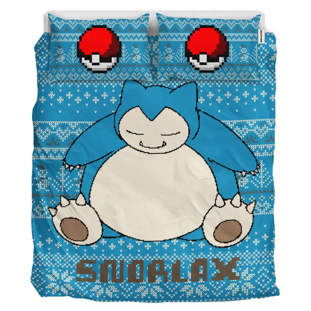 Snorlax Xmas Polyester Duvet Cover Set