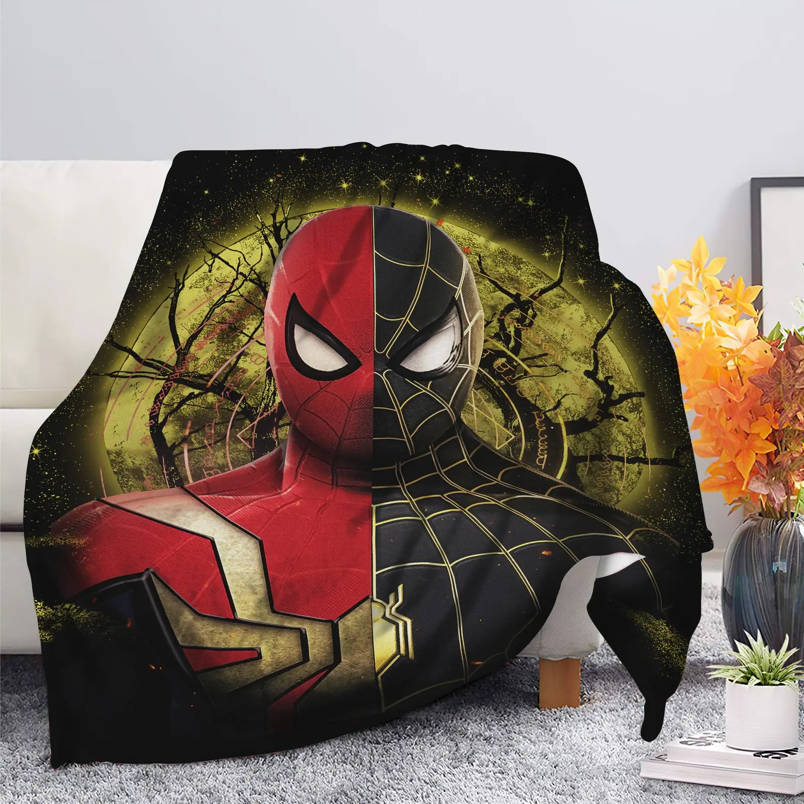 Spiderman Black Suit No Way Home Moonlight Blanket