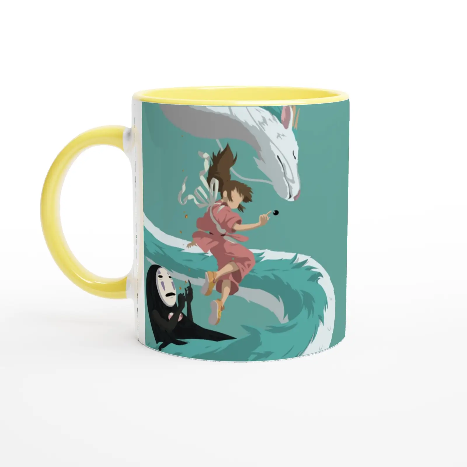 Spirited Away Mug, Chihiro, Haku and No Face, Studio Ghibli Fan Art