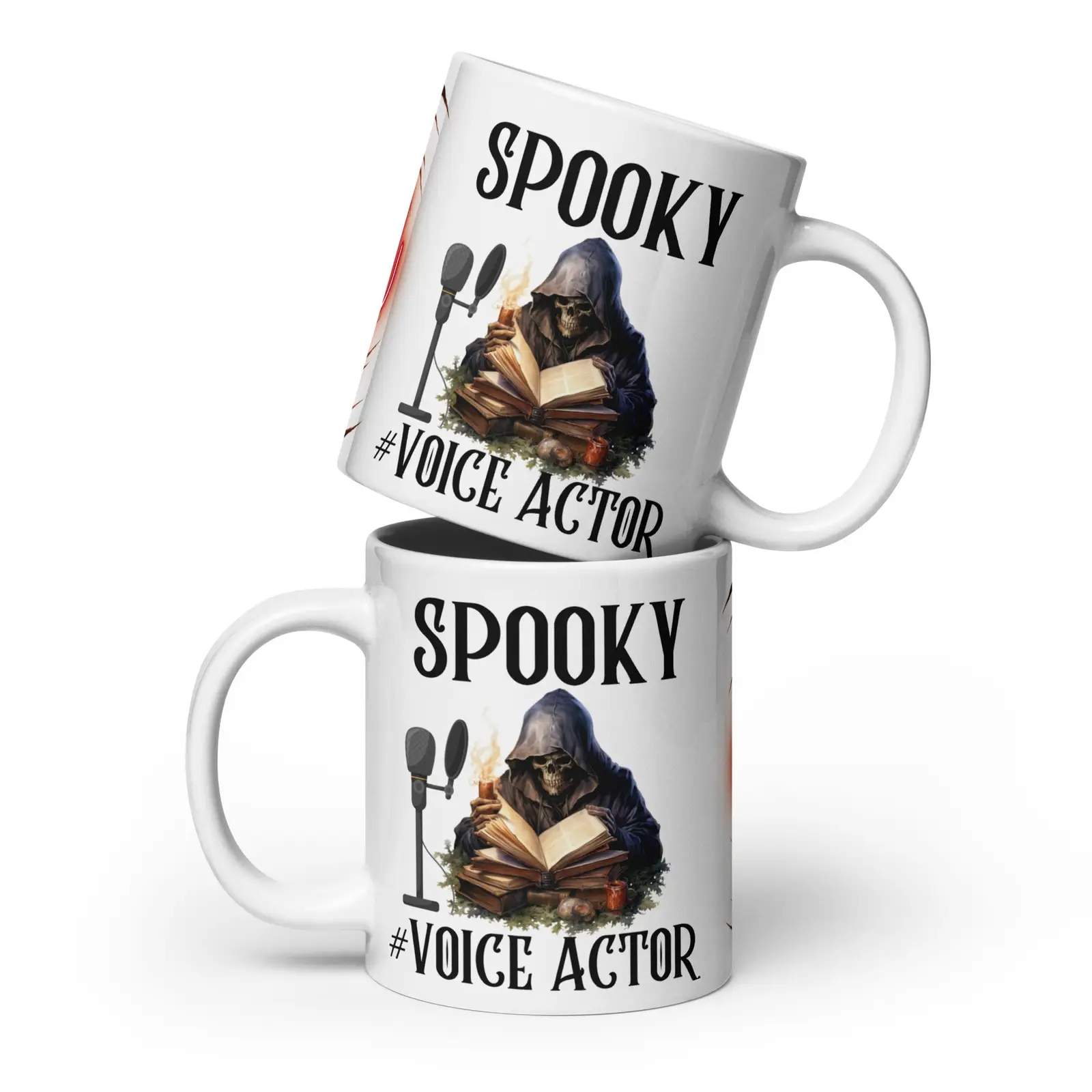 SPOOKY Voice Actor: Halloween FUN: Classic Ceramic White Glossy Mug