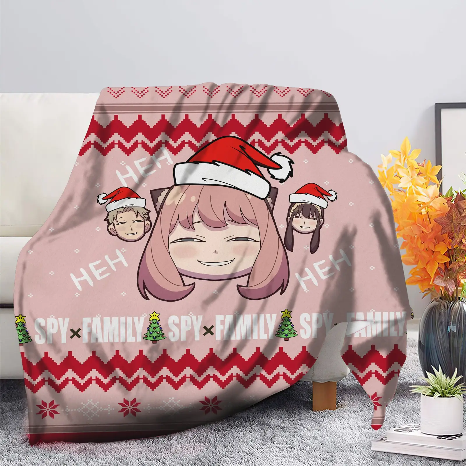 Spy X Family Anya Ugly Christmas Blanket
