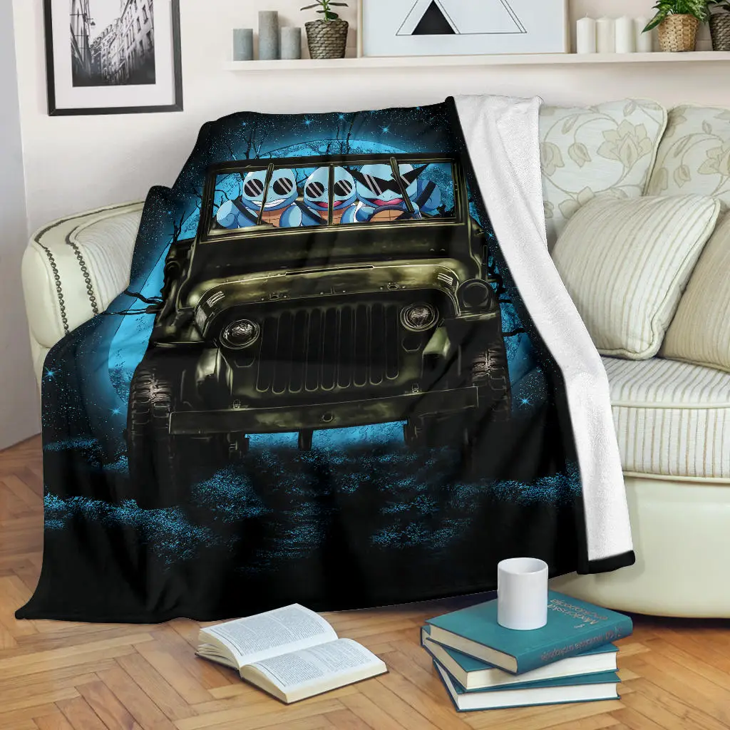 Squirtle Gangster Pokemon Halloween Moonlight Blanket Blanket