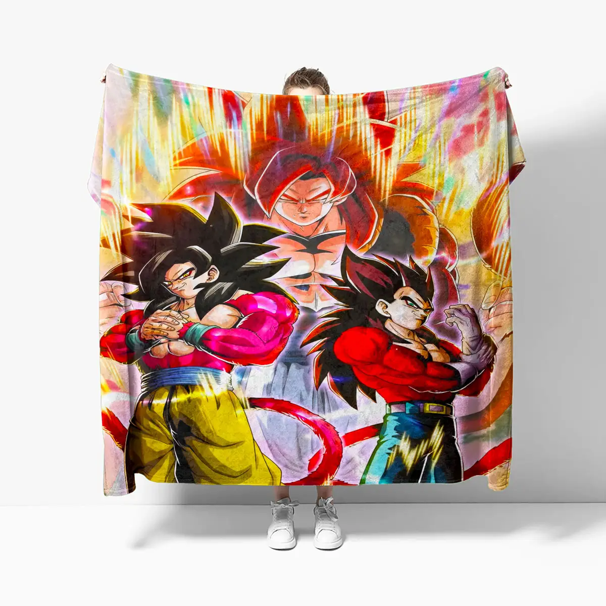 SSJ4 Goku Vegeta Gogeta Dragon Ball Fleece Blanket