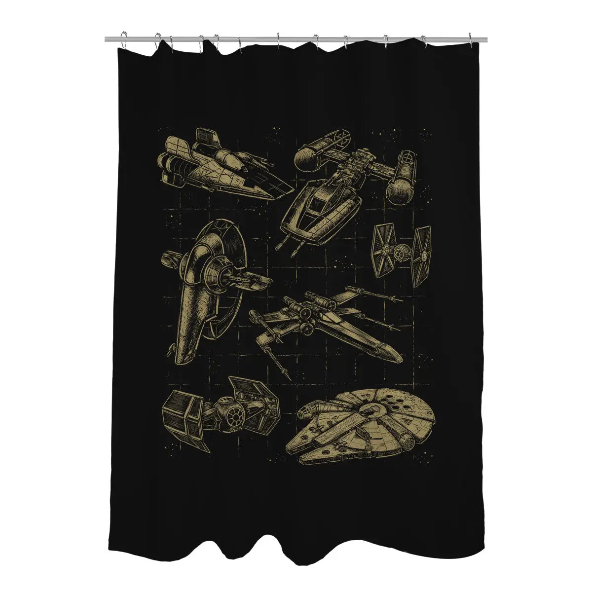 Star Spaceships Shower Curtains