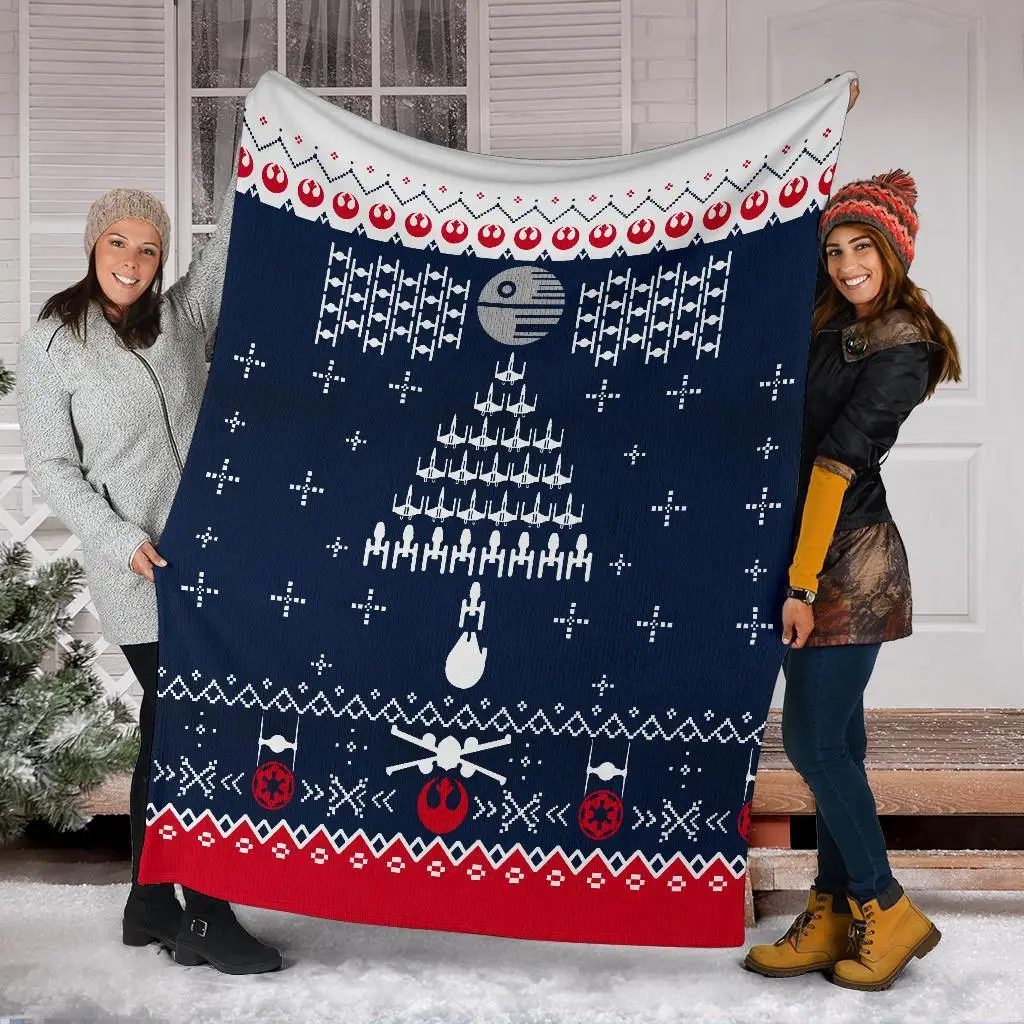 Star Wars Spaceship Ugly Christmas Custom Blanket Home Decor