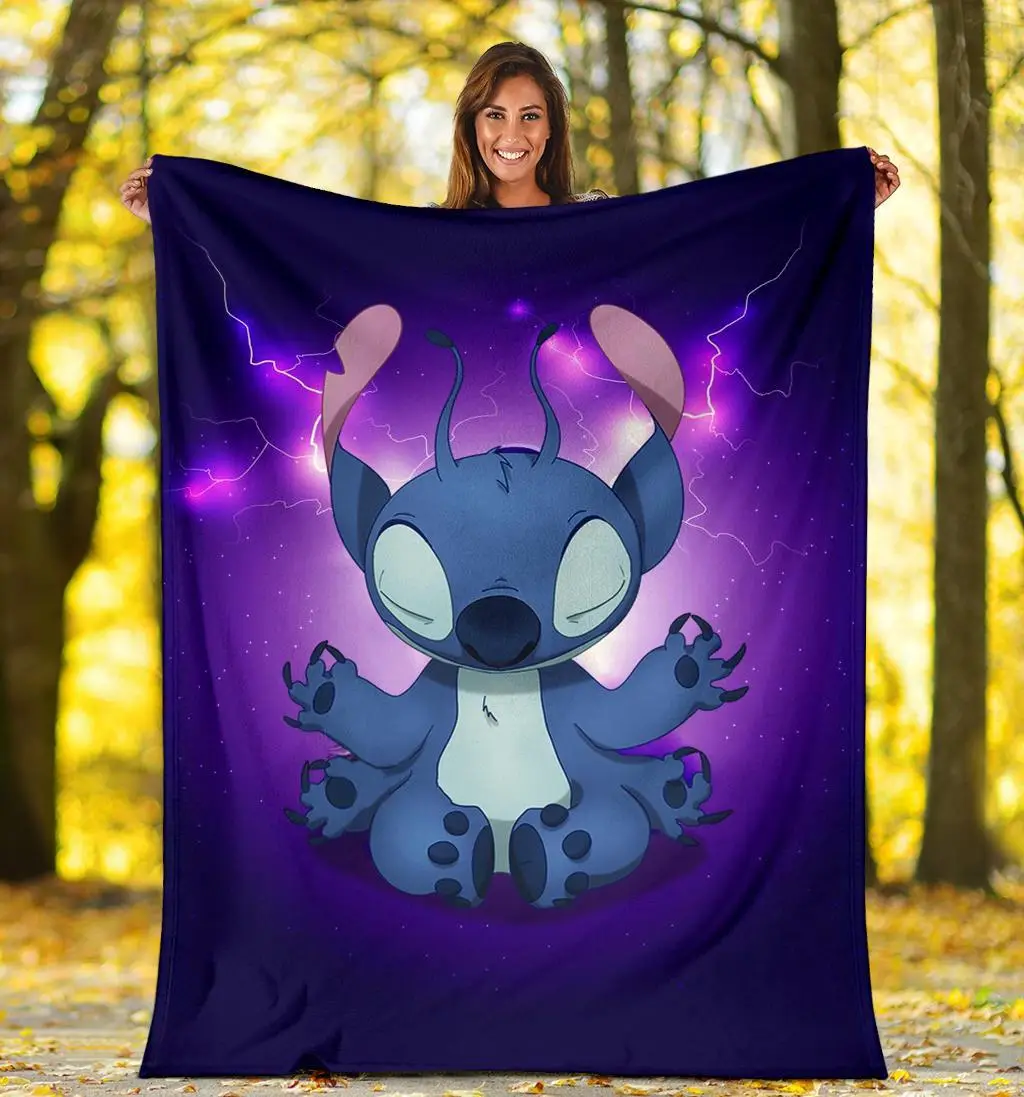 Stitch Do Yoga Funny Custom Blanket