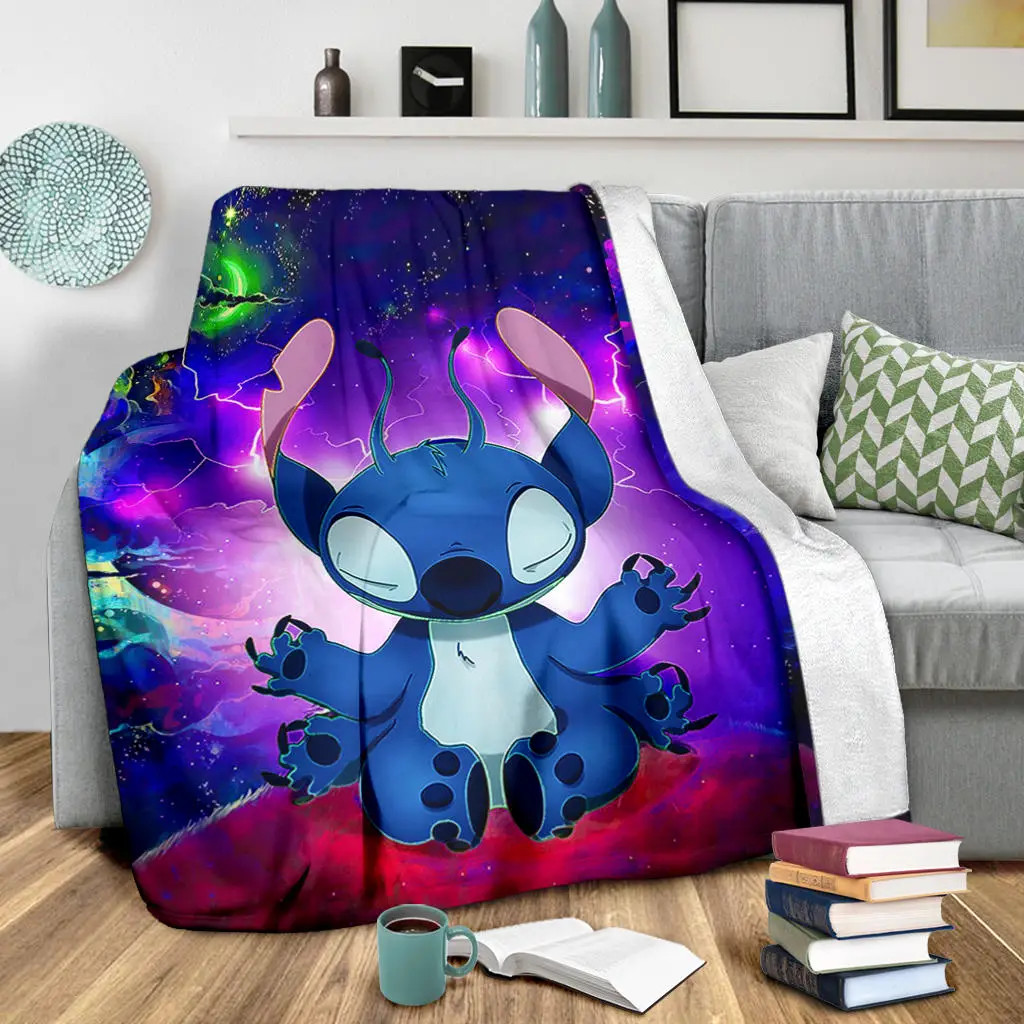 Stitch Yoga Love You To The Moon Galaxy Blanket