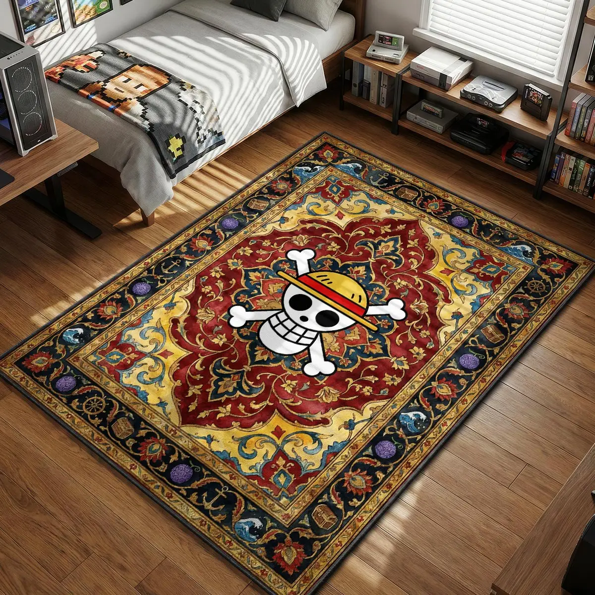 Straw Hat Jolly Roger Rug - One Piece Chair Mat