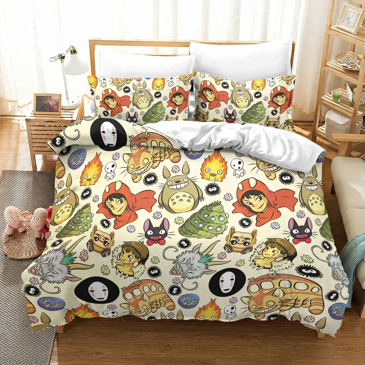 Studio Ghibli Character Pattern Anime Bedding Set