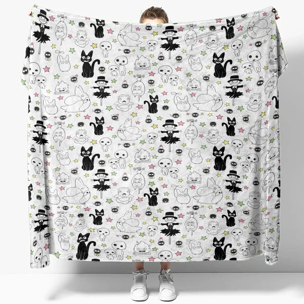 Studio Ghibli Cute Character Pattern Quilt Blanket - Anime Comforts – Cozy Anime Bedding, Blankets & Home Essentials