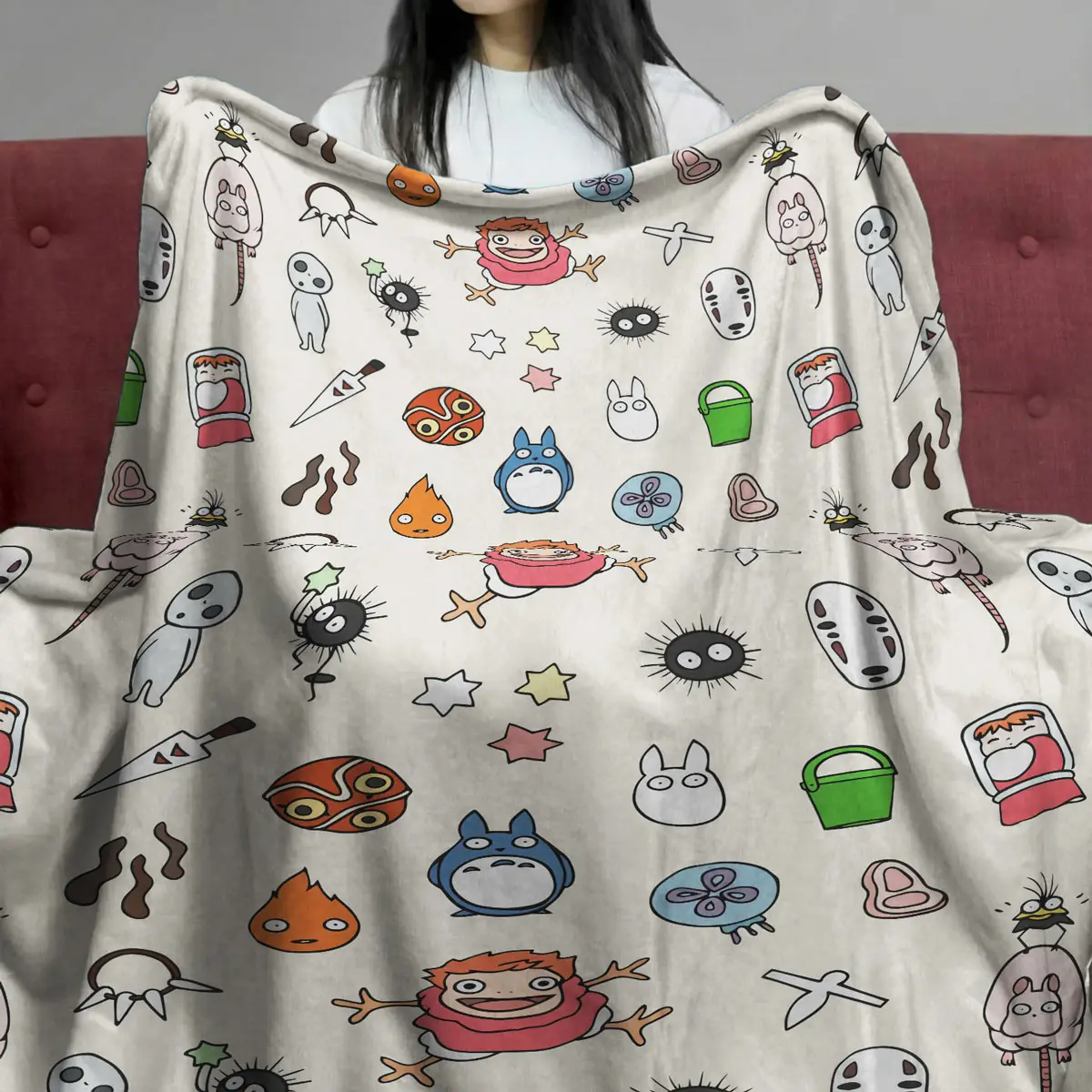 Studio Ghibli Funny Character Pattern Cozy Quilt Blanket - Anime Comforts – Cozy Anime Bedding, Blankets & Home Essentials
